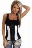 Underbust Básico Branco com Preto - S045