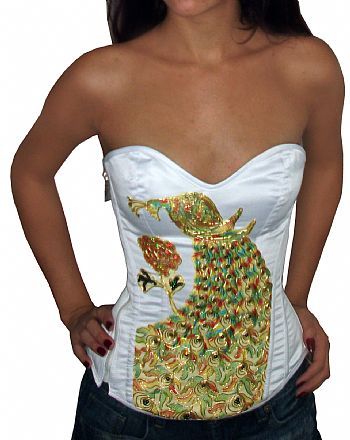 Corset Premiun Bordado Pavão - S006