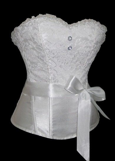 Corset Satin Branco - S041