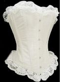 Corset Básico Branco com Renda - S043